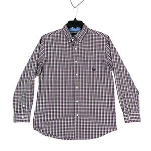 Chaps Shirt Men M Easy Care Plaid Casual Modern Everyday Business Casual Preppy